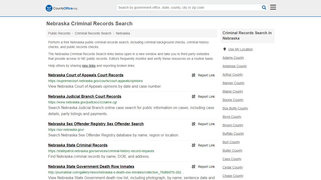 Criminal Records Search - Nebraska (Arrests, Jails & Most ...